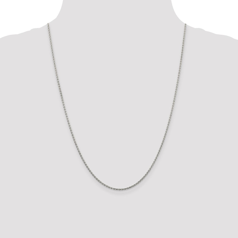 Sterling Silver 1.5mm Diamond-cut Spiga Chain 24 Inches