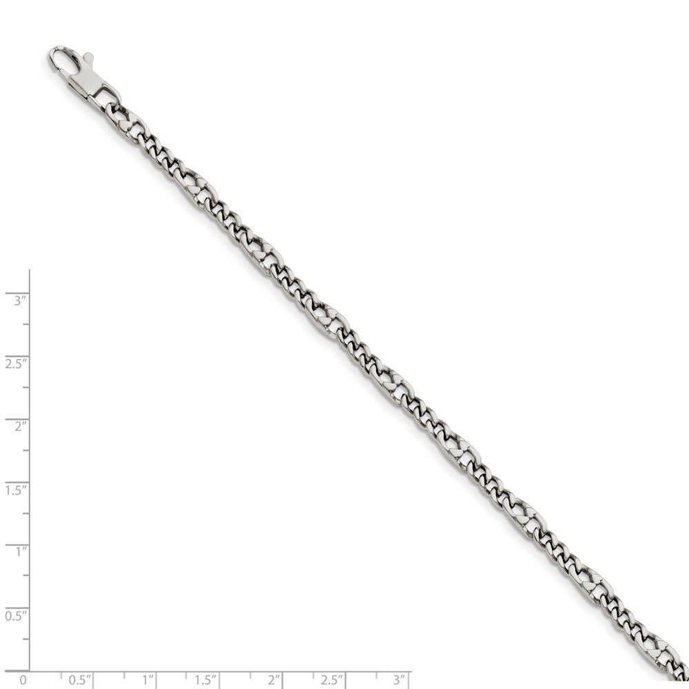 Stainless Steel Polished 4mm Figaro 8.5in Bracelet 8.5 inches