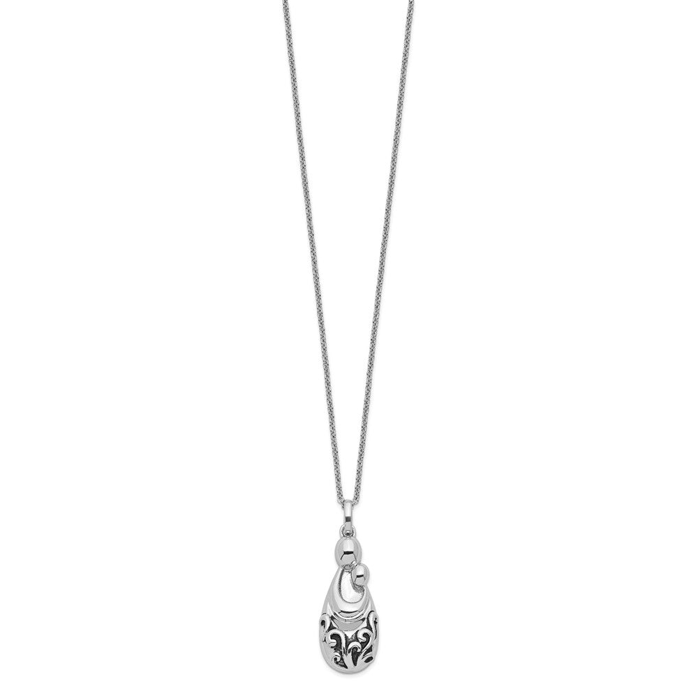 Sentimental Expressions Sterling Silver Rhodium-plated Mother's Pride and Joy 18in. Necklace 18 Inches