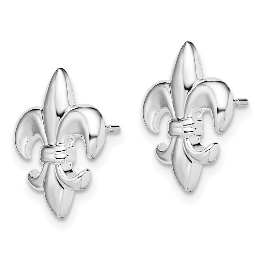 Sterling Silver Rhodium-plated Twisted Omega Back Hoop Earrings