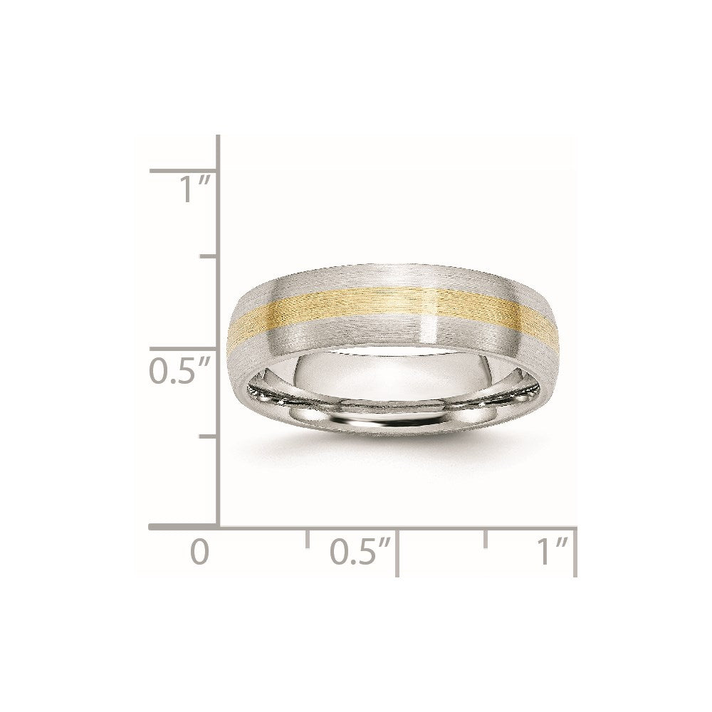 Cobalt 14k Gold Inlay Satin 6mm Band Size - 12.5