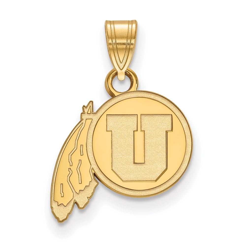 Sterling Silver Gold-plated LogoArt University of Utah Small Pendant Q-GP001UUT