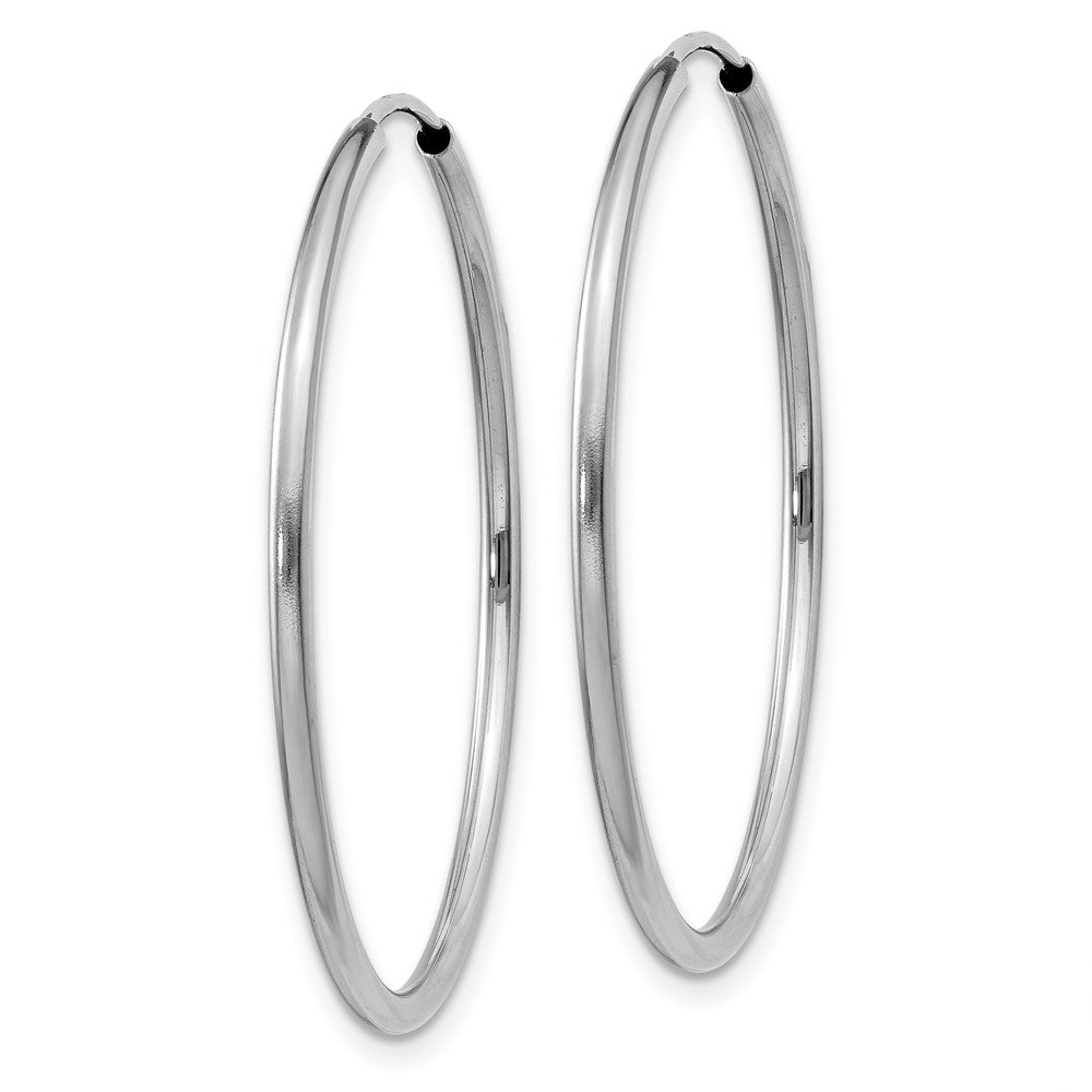 14k White Gold 1.2mm Polished Endless Hoop Earrings