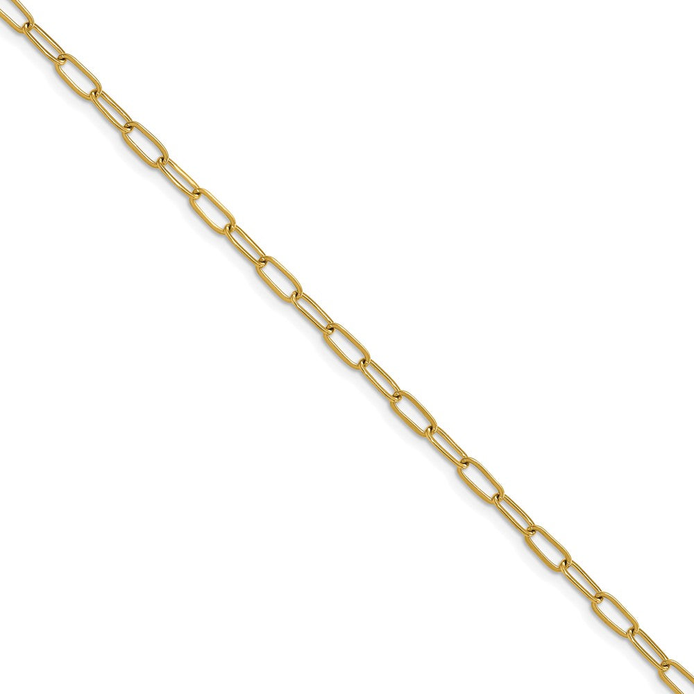 Stainless Steel Polished Yellow IP Paperclip Link 6.5in w/1in ext Bracelet 6.5 inches