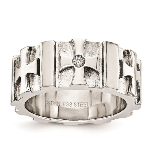 Stainless Steel 9mm .035 ctw Ring