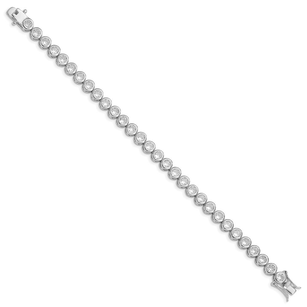 Sterling Silver Rhodium-plated CZ Tennis Bracelet 7.25 inches