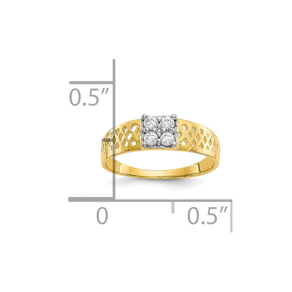 10k CZ Baby Ring Size 1
