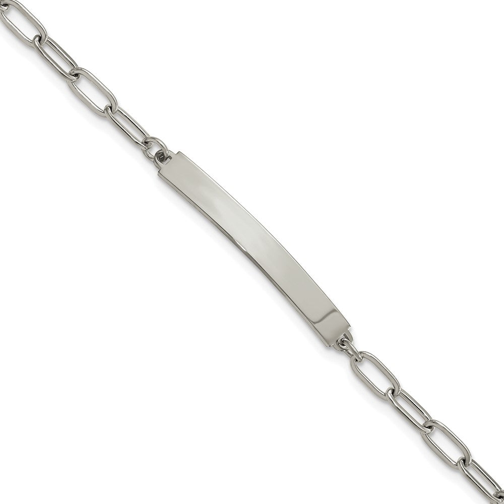 Stainless Steel Polished 6.5in w/1.25in ID Bracelet 6.5 inches