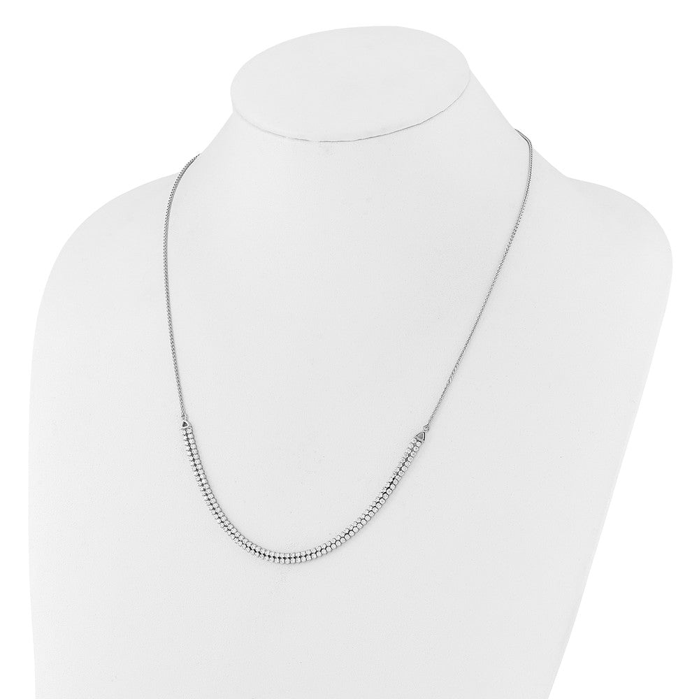 14k White Gold 3 1/3 carat Lab Grown Diamond VS/SI+ G+ Adjustable 13.5 to 24 inch Double Row Tennis Bolo Necklace