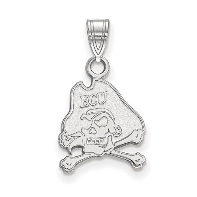 LogoArt Sterling Silver East Carolina University Small Pendant Necklace