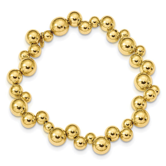 Sterling Silver Gold-plated Beaded Magnetic Clasp Bracelet