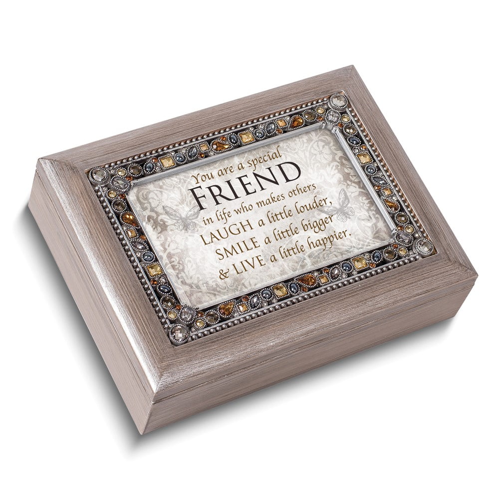 Jeweled Woodgrain Resin YOU ARE A SPECIAL FRIEND Sentiment Music Box (Plays That's What Friends Are For) Q-GM18583
