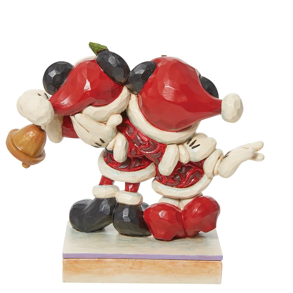 Jim Shore Jingle Bell - One Figurine 5.75 Inch, Resin - Minnie Mickey Mouse Santa Suits 6013058