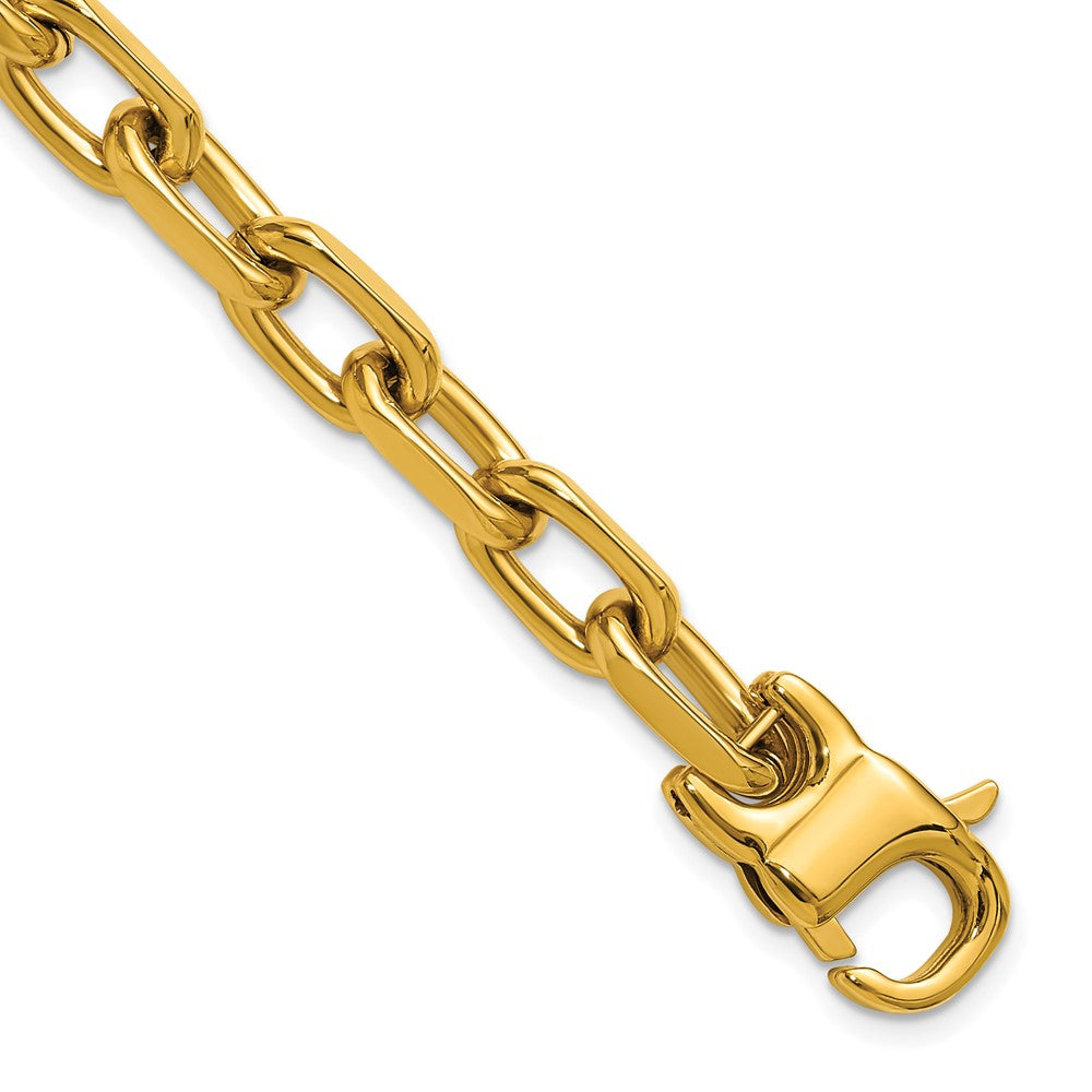 Chisel Stainless Steel Polished Yellow IP-plated 7mm 7.75 inch Open Link Bracelet 7.25 inches