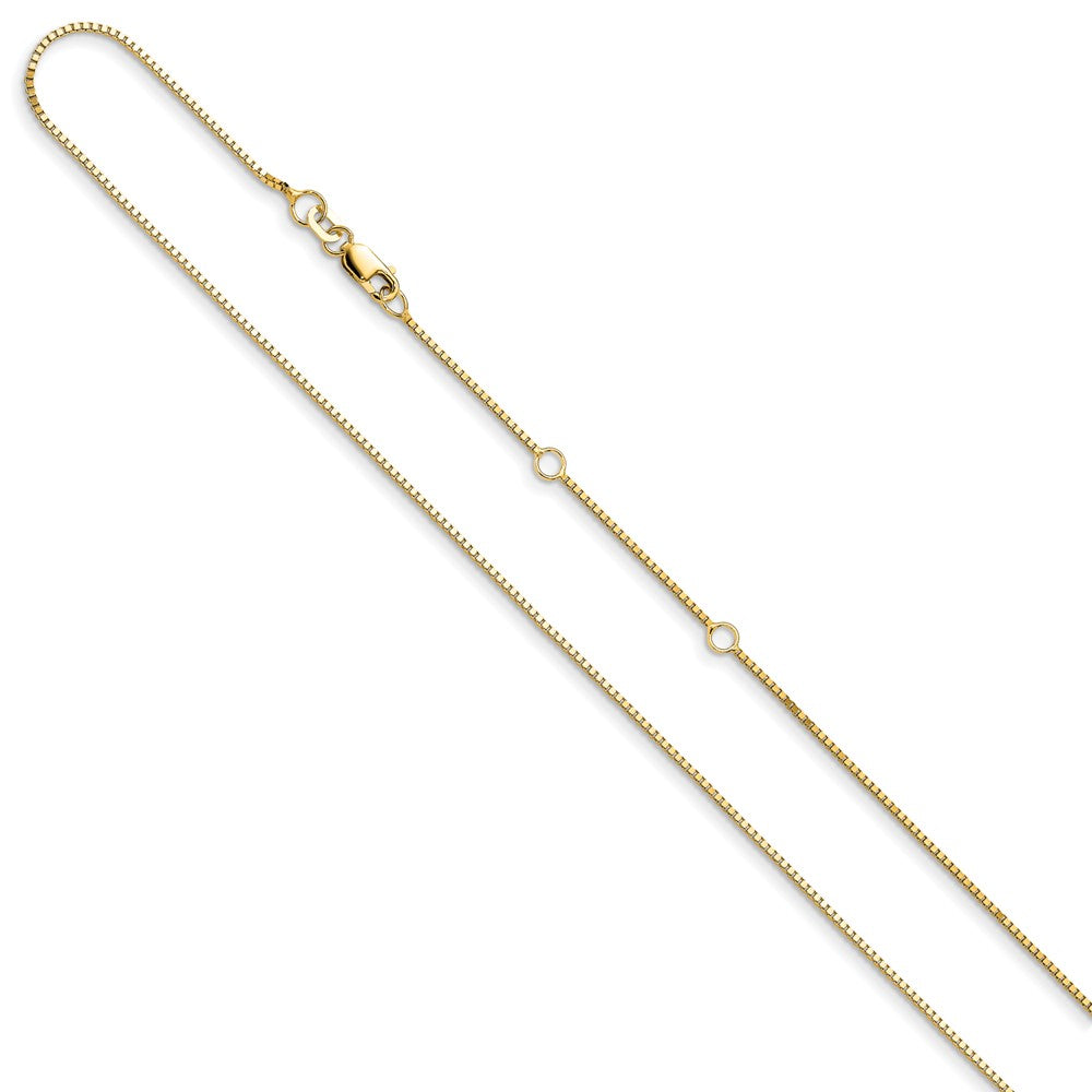 14K .95mm Box 1in+1in Adjustable Chain