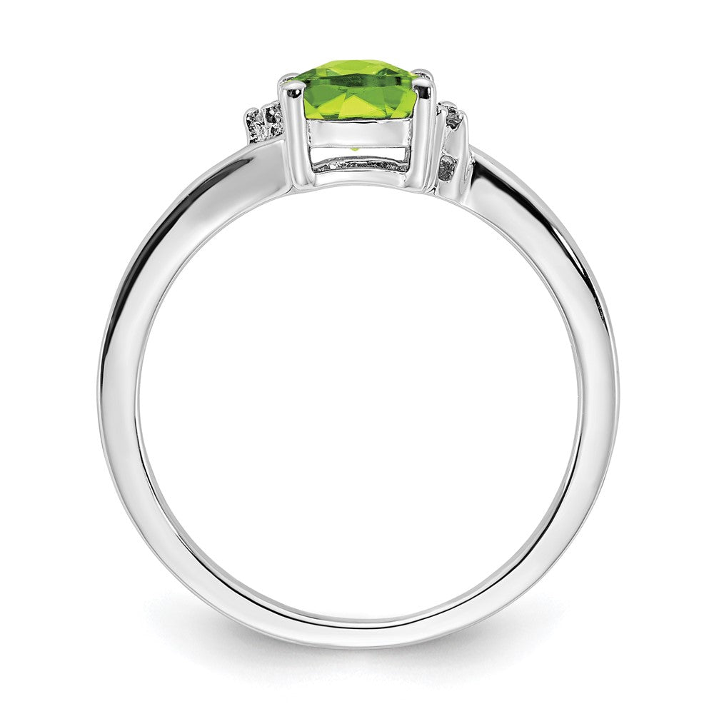 Sterling Silver Peridot & Diamond Ring