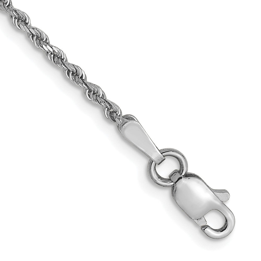 14K White Gold 1.5mm Diamond-Cut Rope Chain 7  inches