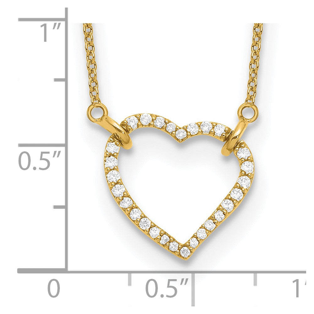 14k 1/5 carat Lab Grown Diamond VS/SI+ G+ 18 inch Heart Necklace