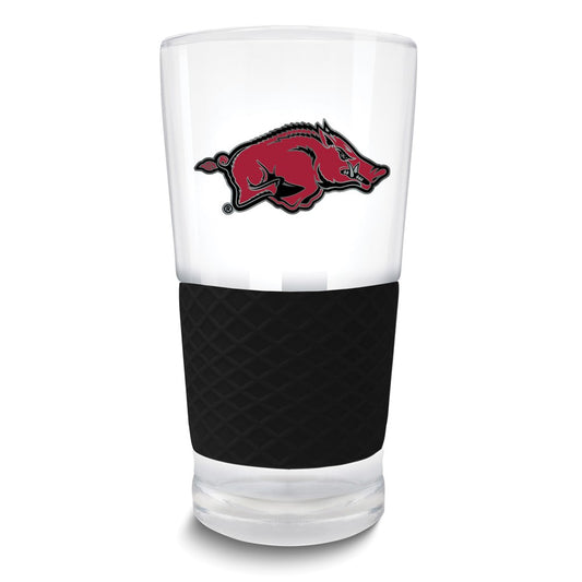 Collegiate University of Arkansas Score 22 oz. Pint Glass with Silicone Grip