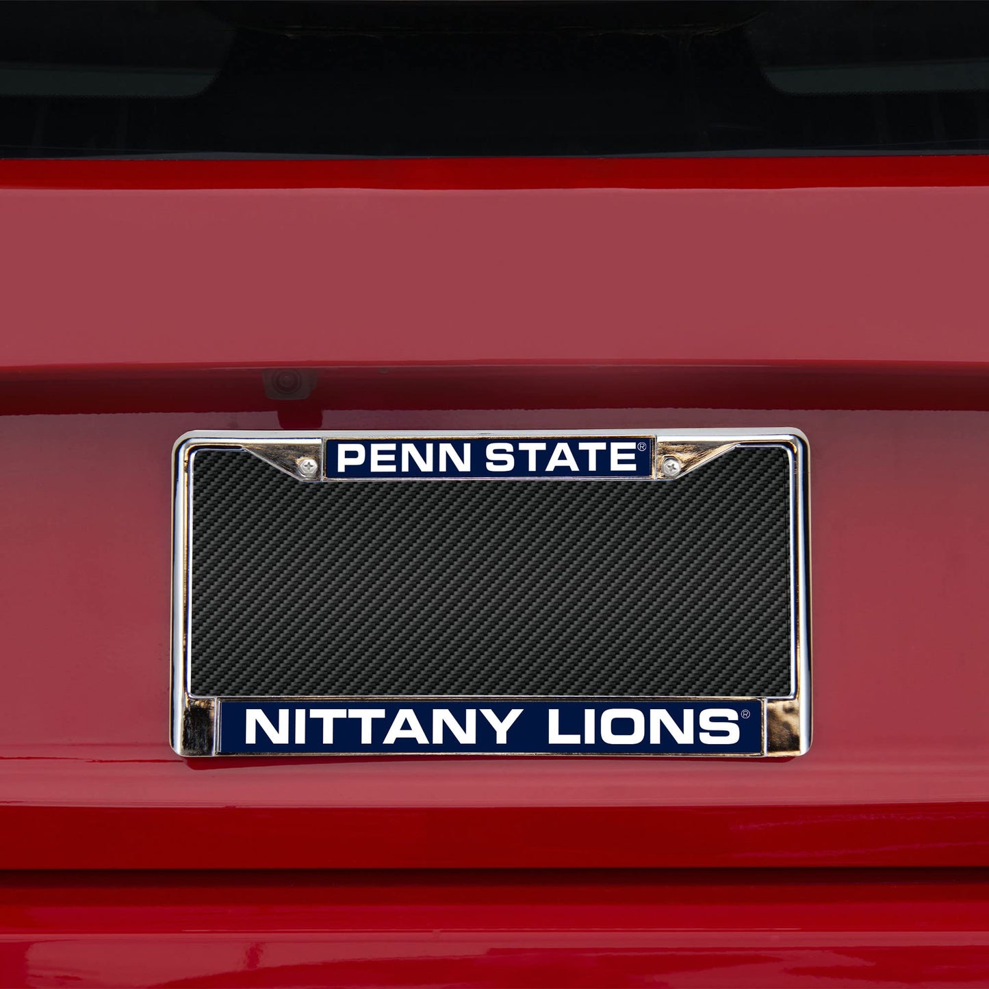 Collegiate Penn State Blue Laser Chrome Acrylic License Plate Frame QGC6980