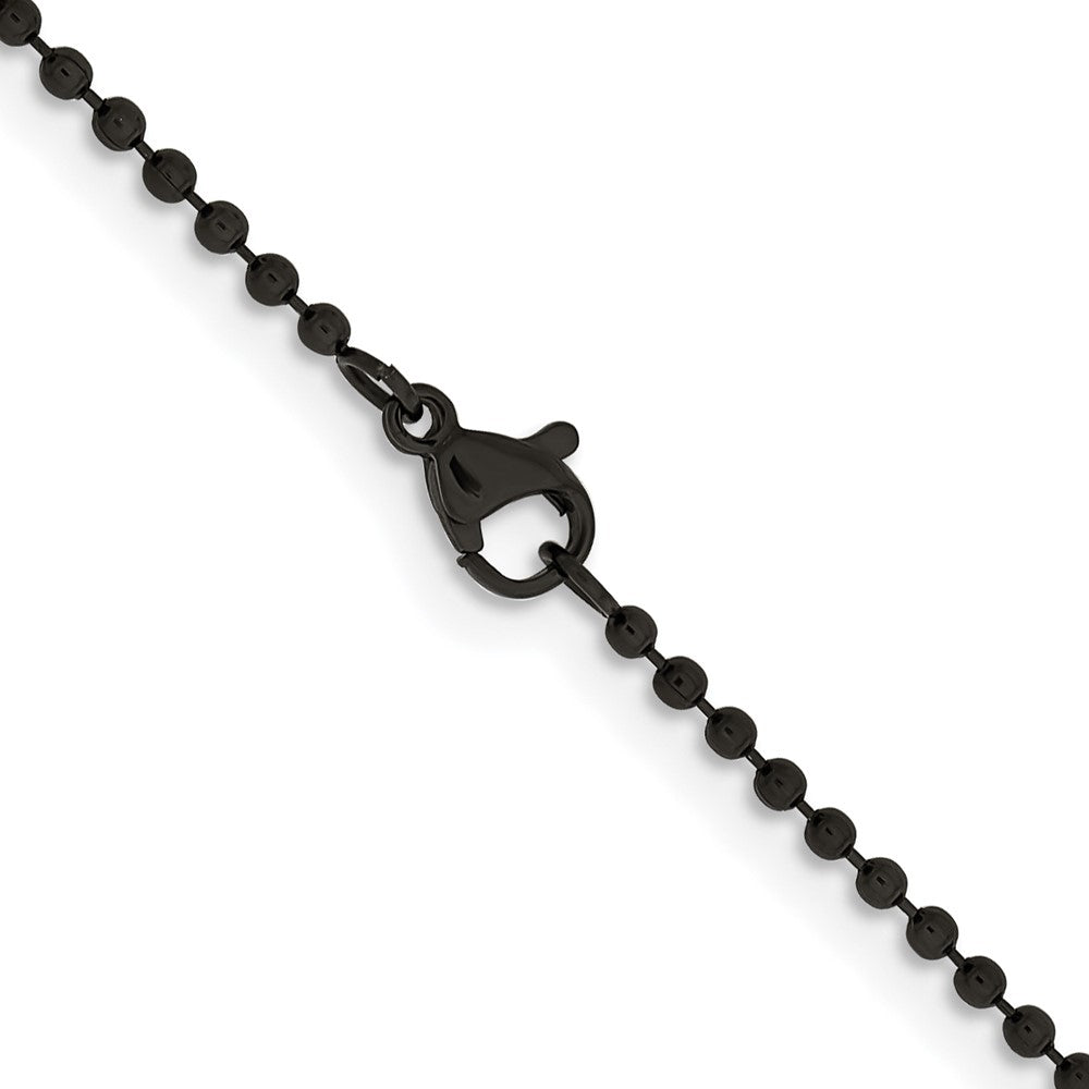 Stainless Steel Polished Black IP-plated 2mm 18in Ball Chain
