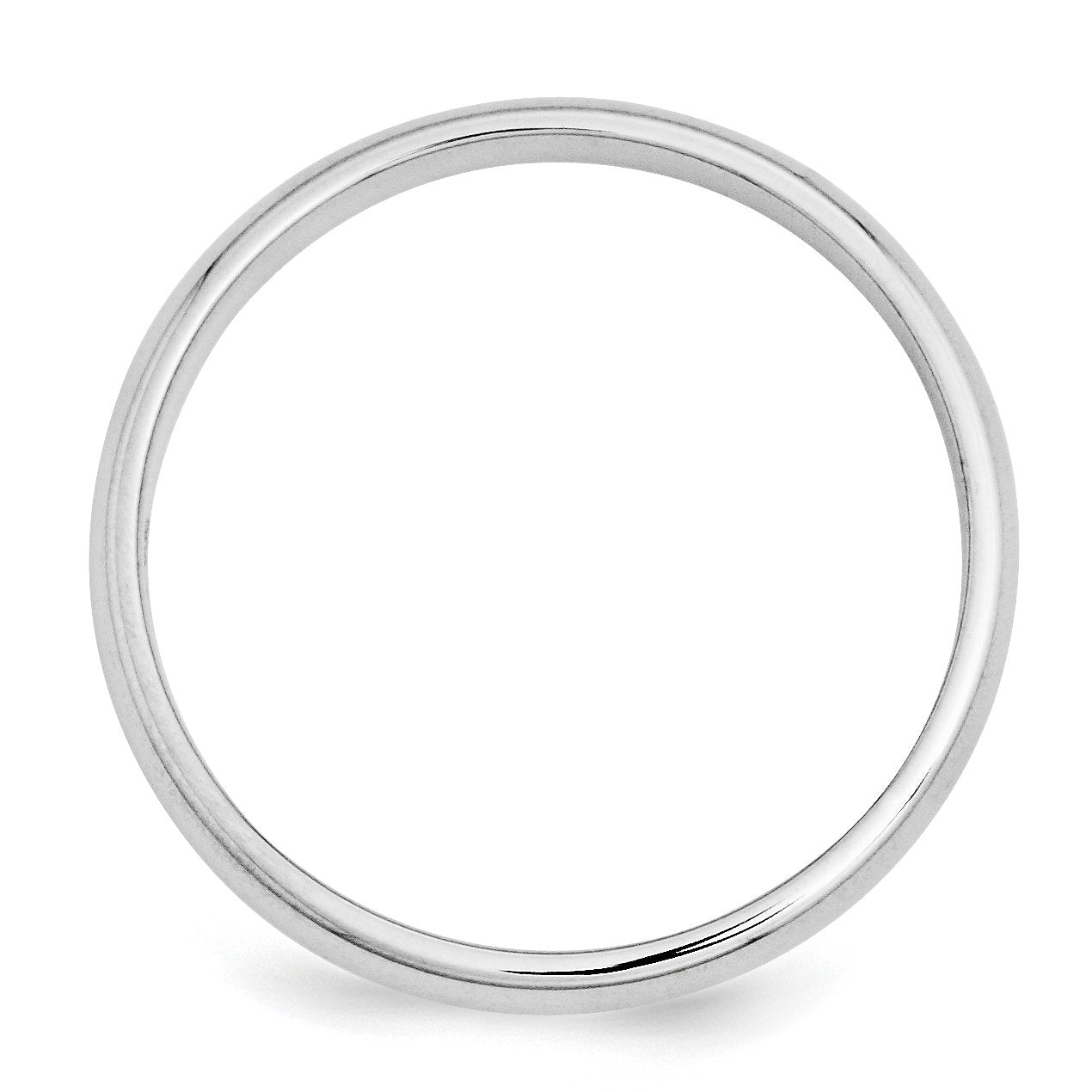10k White Gold 3mm Half Round Wedding Band Size 5