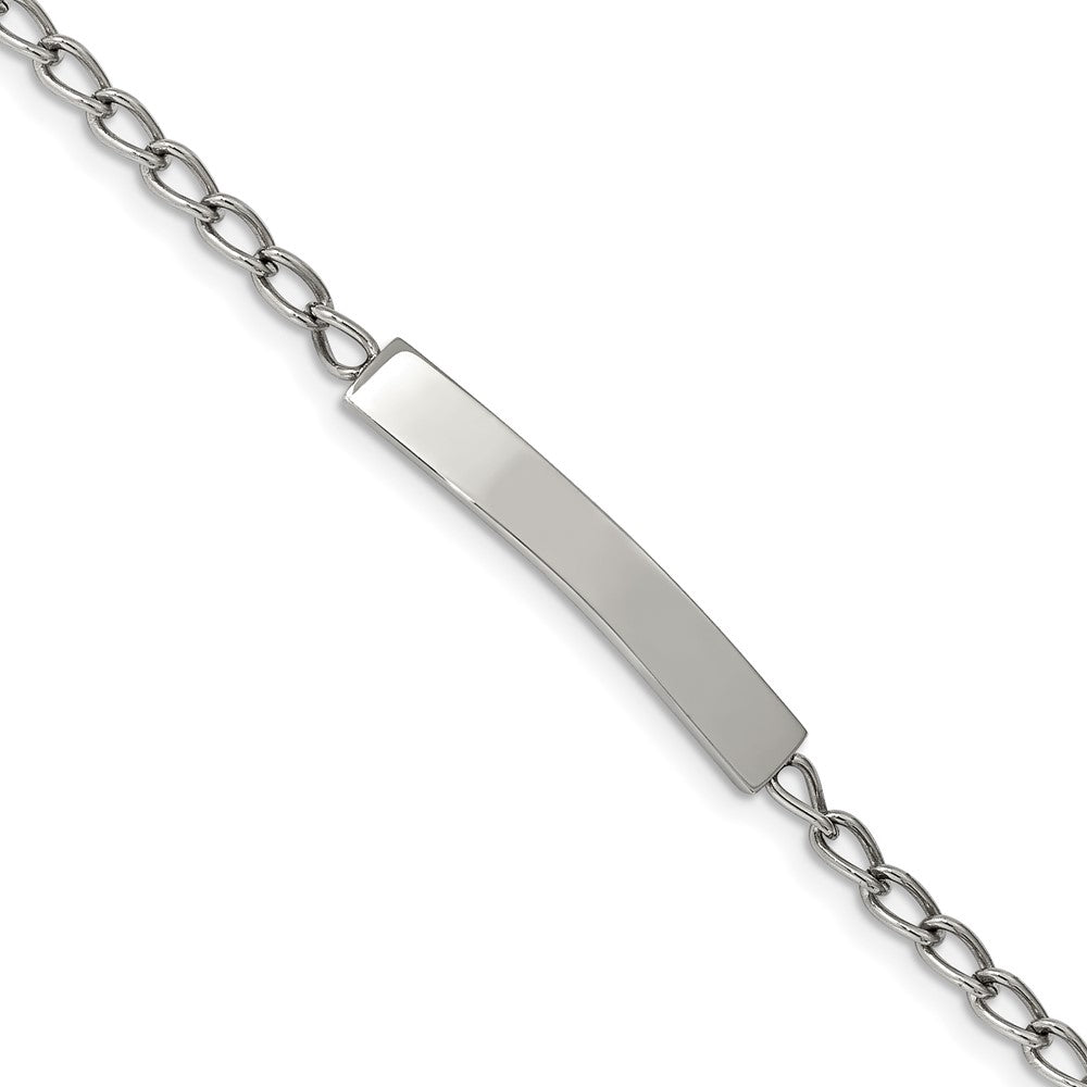 Stainless Steel Polished Curb Chain 8.5in ID Bracelet 8.5 inches