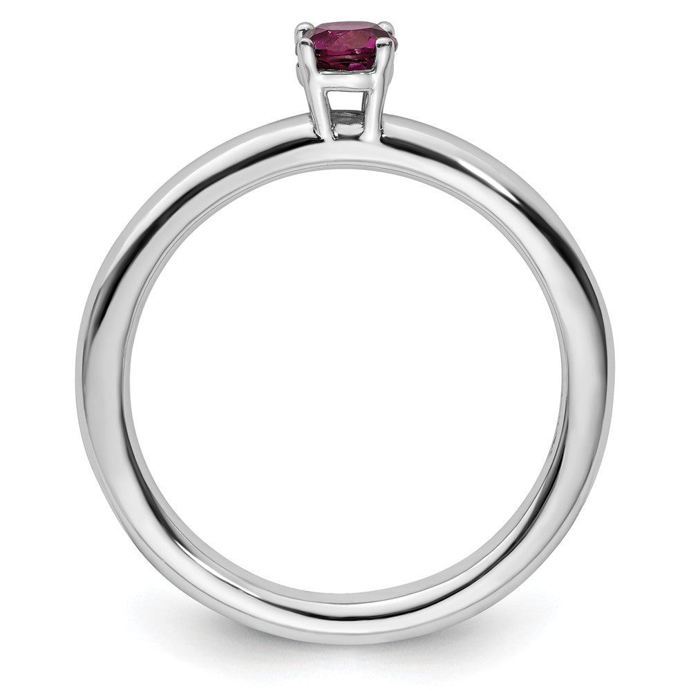 Sterling Silver Stackable Expressions Rhodium Rhodolite Garnet Ring