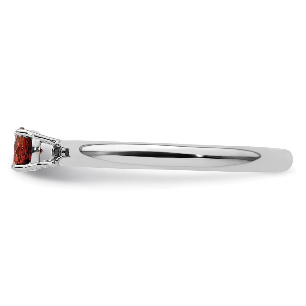 Sterling Silver Expressions Rhodium Garnet Ring