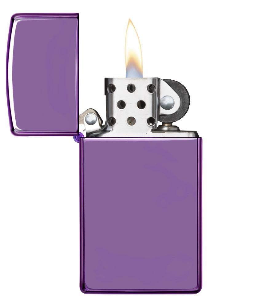 Zippo Slim High Polish Purple Pocket Lighter