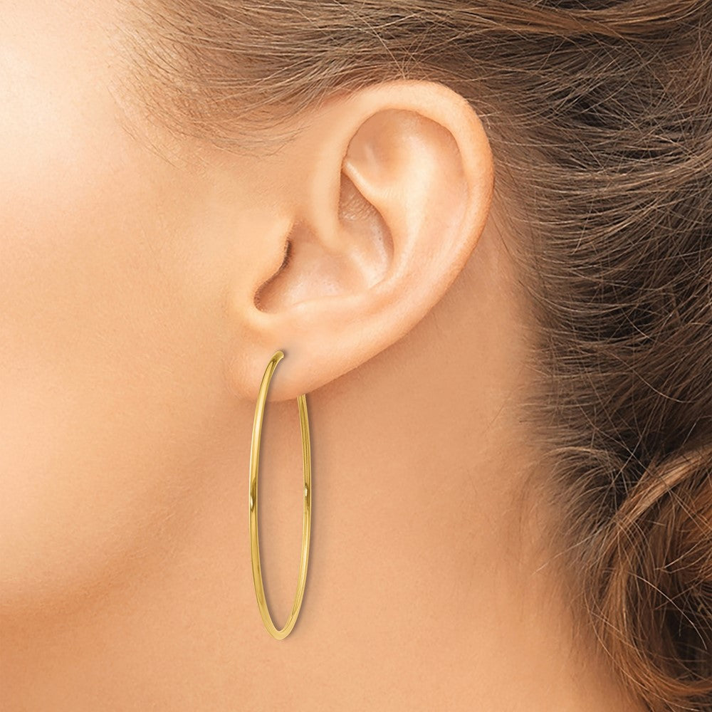 14K Gold 1.00mm Endless Hoop Earrings