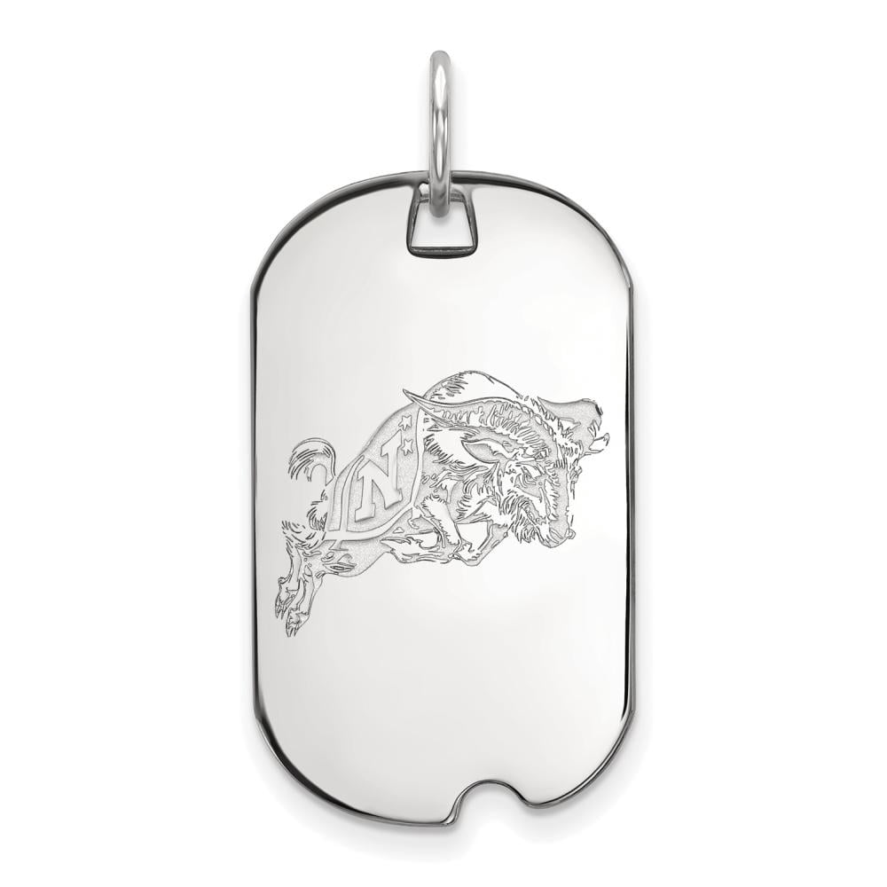 LogoArt Sterling Silver Navy Small Dog Tag Pendant Necklace