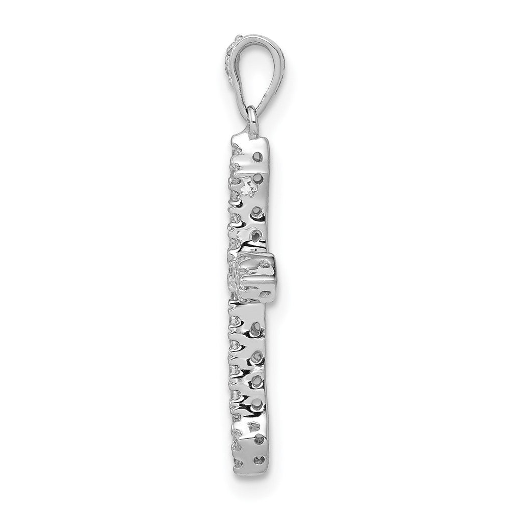 14k White Gold 1/5 carat Lab Grown Diamond VS/SI+ G+ Cross Pendant