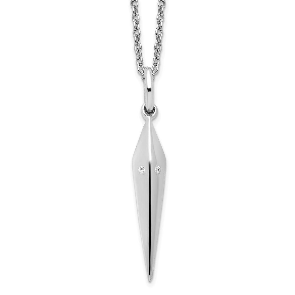 White Ice Sterling Silver Rhodium-plated 18 Inch Diamond Necklace with 2 Inch Extender 18 Inches