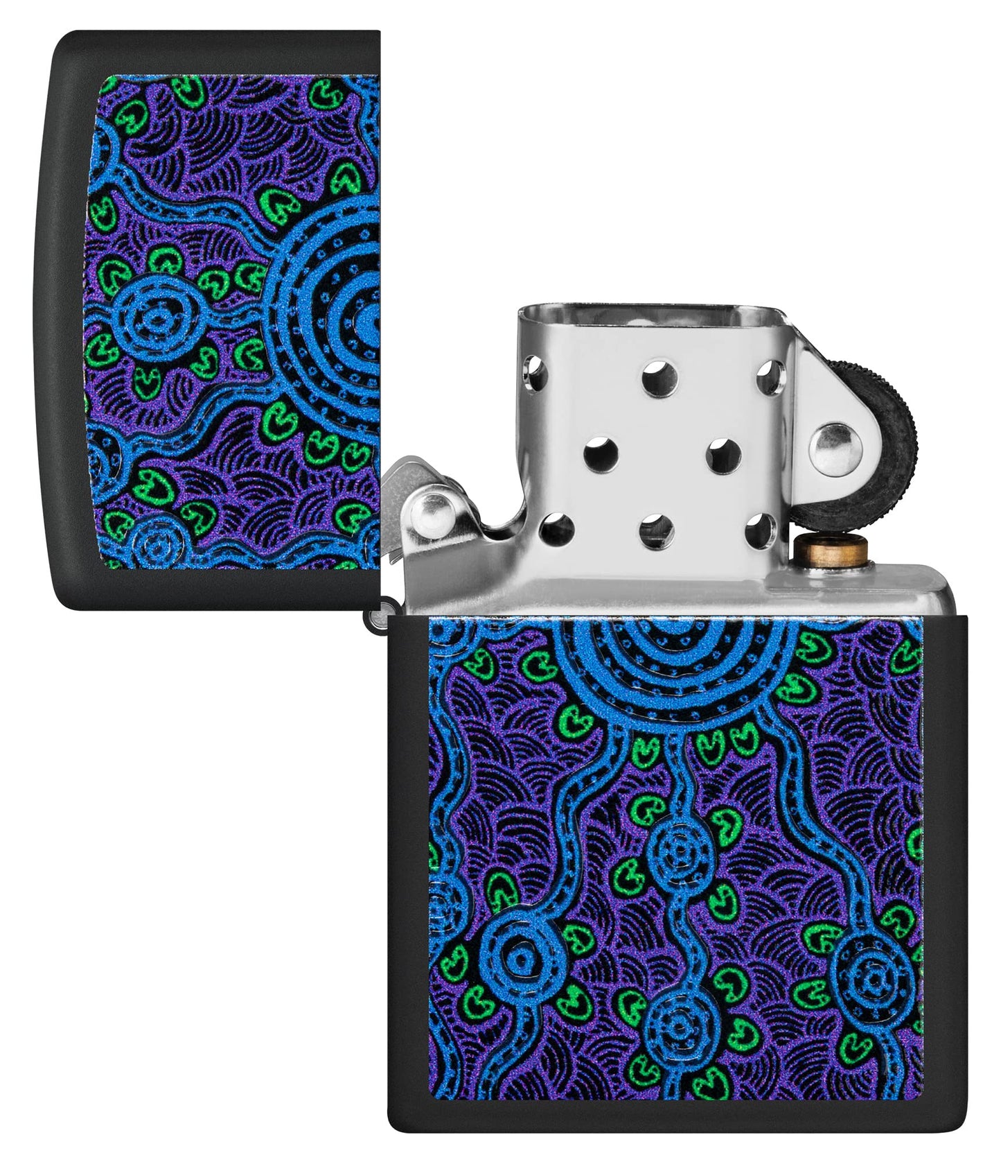 Zippo John Smith Gumbula Black Light Design Black Matte Pocket Lighter