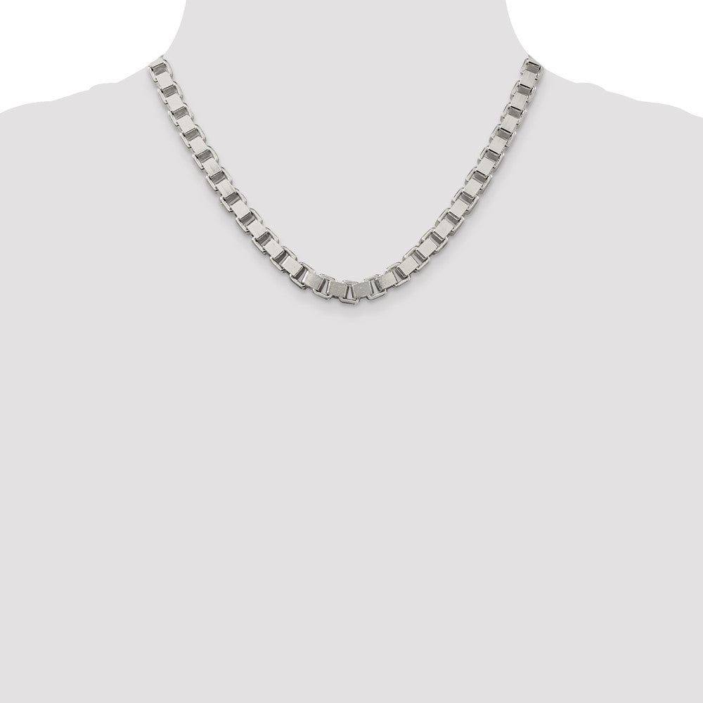 Sterling Silver 7mm Box Chain 18 Inches