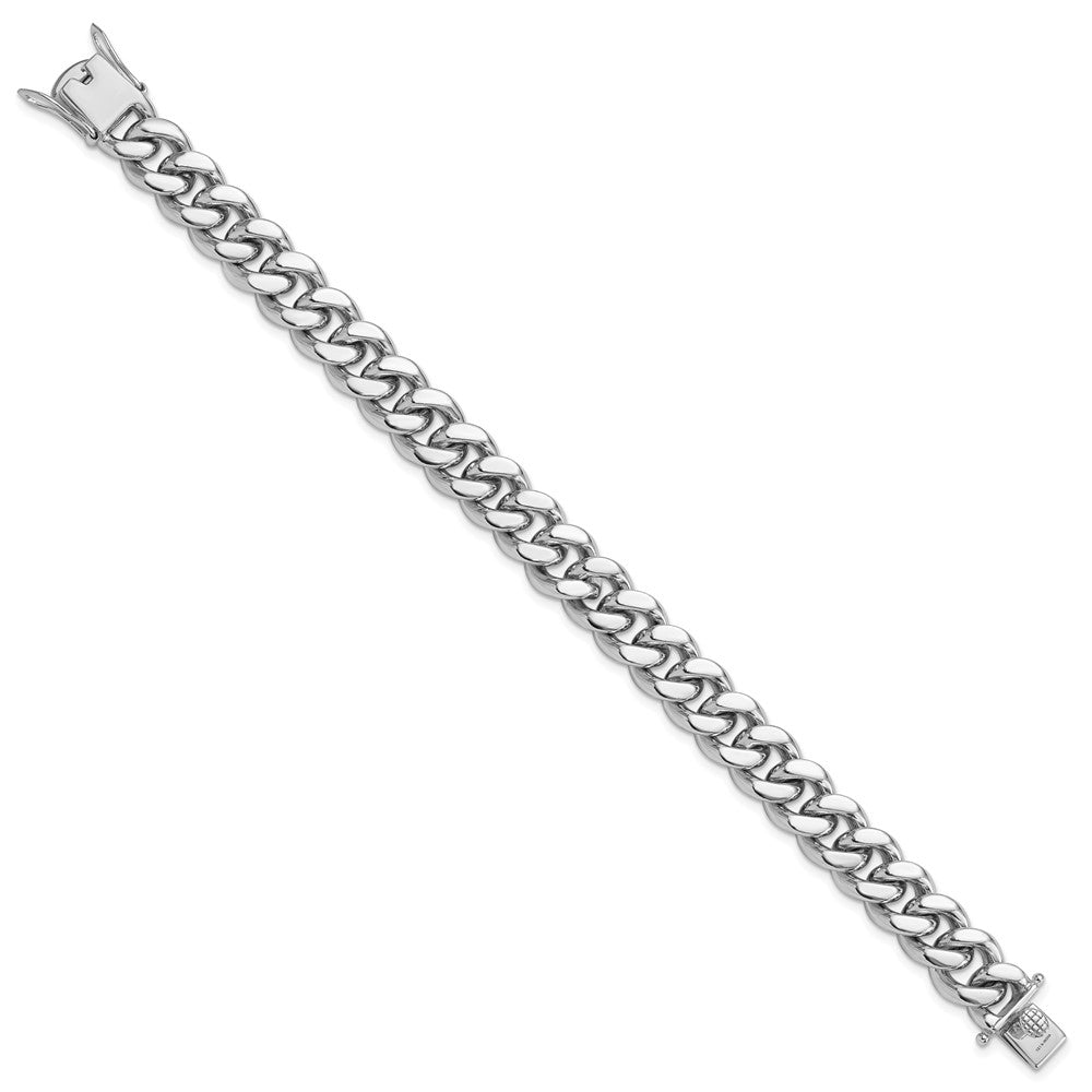 Sterling Silver Rhodium-plated Curb Link Men's 8.5in Bracelet 8.5 inches