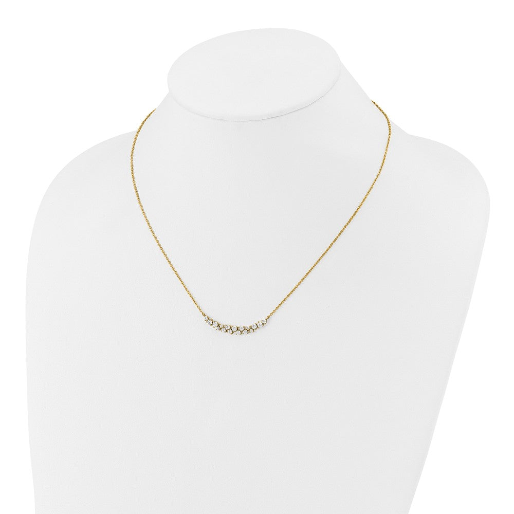 14k 7/8 carat Lab Grown Diamond VS/SI+ G+ 17.75 inch Fancy Bar Necklace
