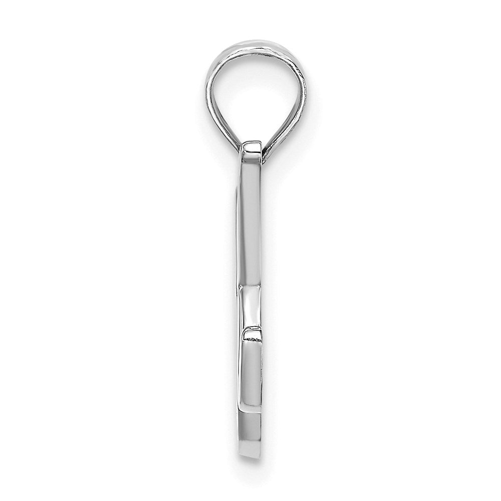 10K White Gold Polished K Script Initial Charm