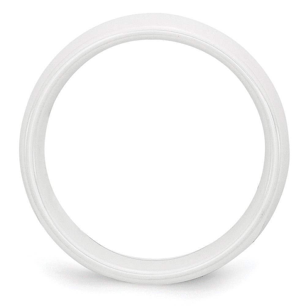 Ceramic White 8mm Polished Band Size - 6
