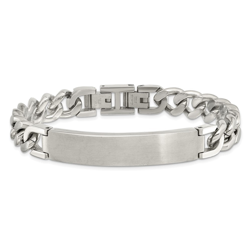 Stainless Steel Brushed and Polished 8.5in w/.5in ext. ID Bracelet