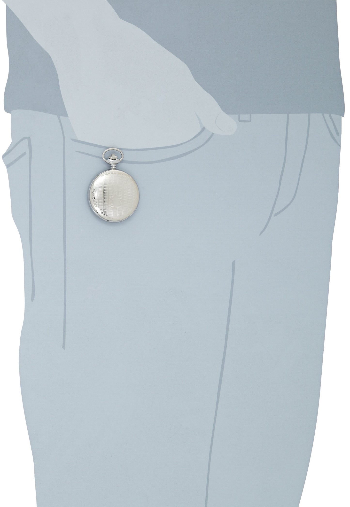 Charles-Hubert Paris 3918 Stainless Steel White Dial Mechanical Pocket Watch