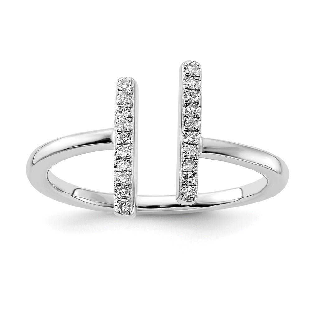 Sterling Silver Adjustable Diamond Ring