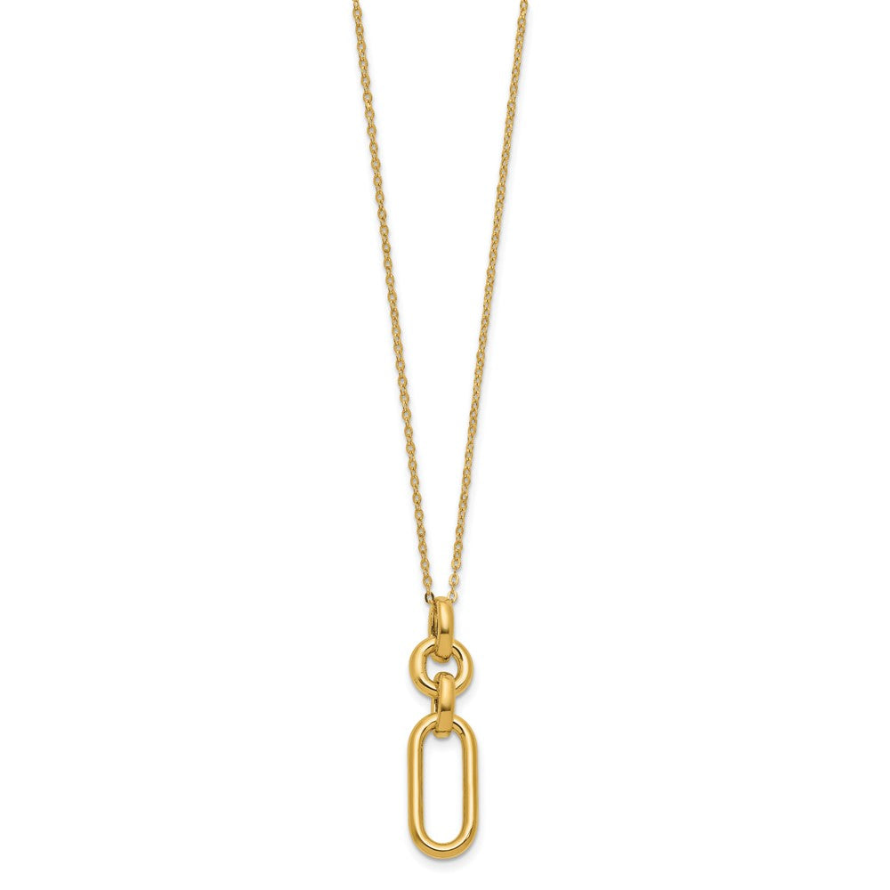 14K Polished Fancy Dangling Mixed Links Necklace