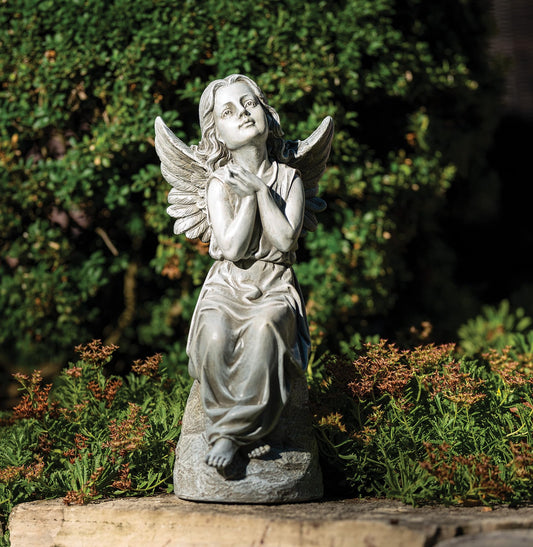 Joseph's Studio by Roman, Garden Statuary Collection, 16" H Sitting Angel Garden, Home D√©cor, Devout Gift, Prayerful Inspiration (6x7x15)