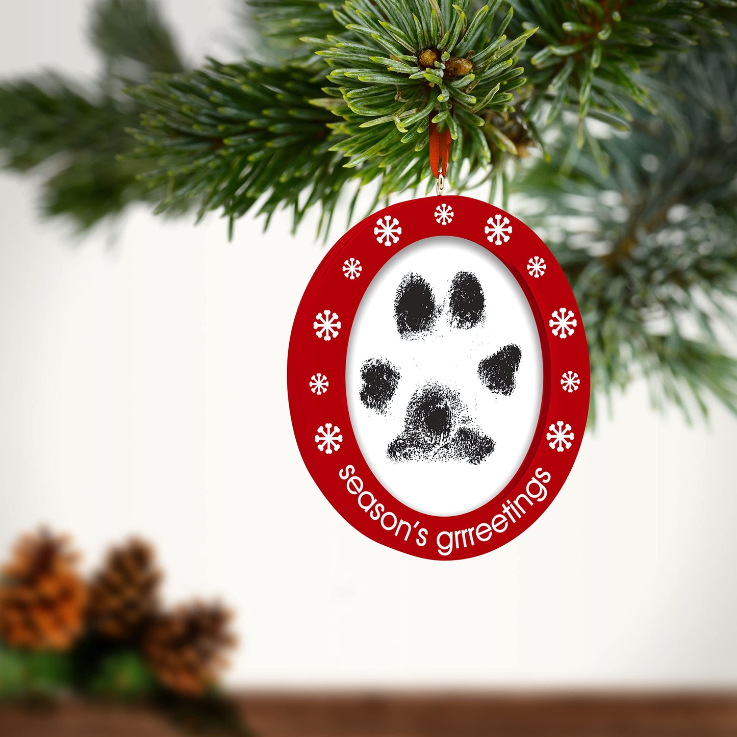 Pearhead Pawprints Double-Sided Photo Ornament and Clean-Touch Ink Pad