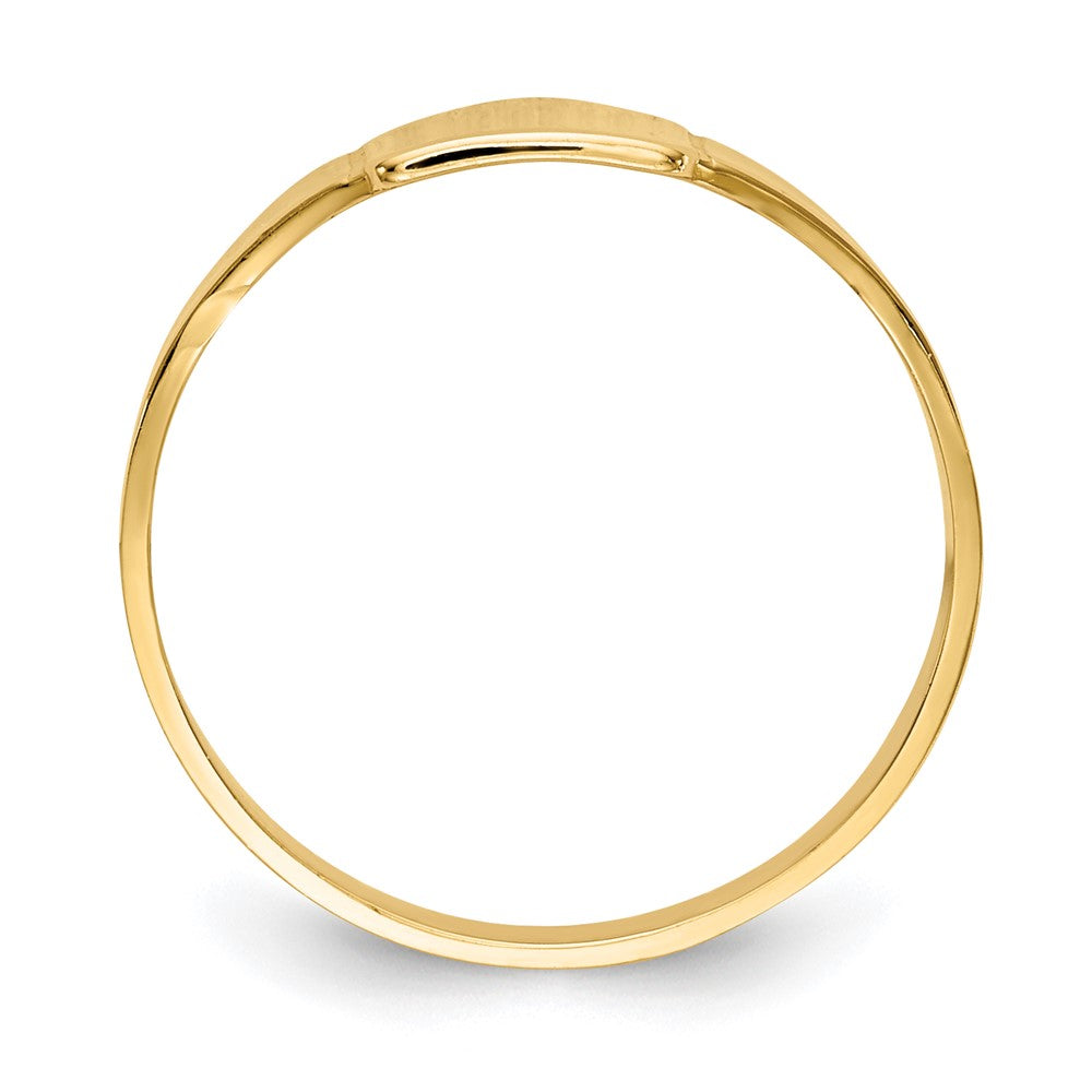 14k Polished Square Signet Baby Ring size 4
