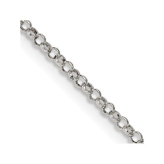 Sterling Silver 2mm Rolo Chain 24 Inches