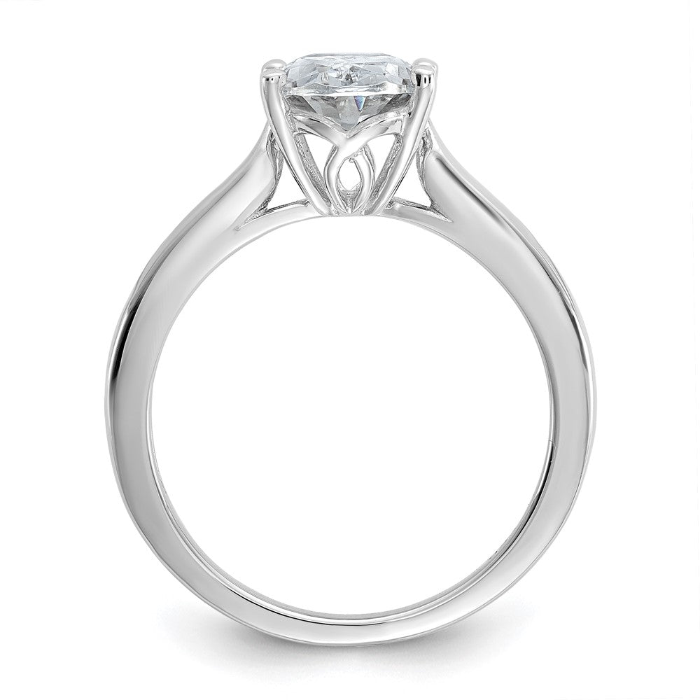 Cheryl M Sterling Silver Rhodium-plated Polished Oval CZ Ring