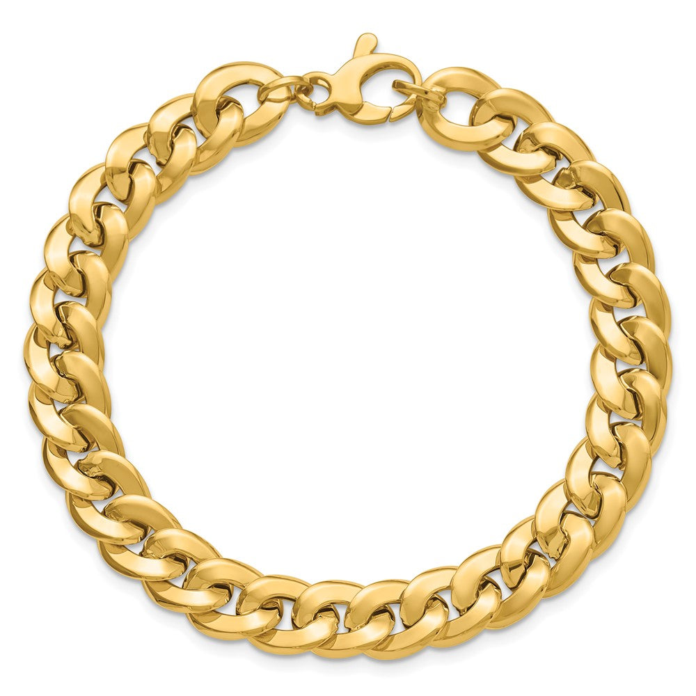 14K Polished Fancy Curb Link Bracelet 7.5  inches